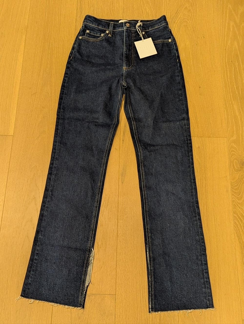 Dark Blue High-Rise Slim Bootcut